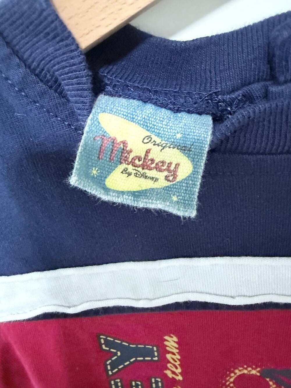 Disney Original Mickey T-Shirt Size 18M Racing Team 28 Blue Red - Picture 3 of 8
